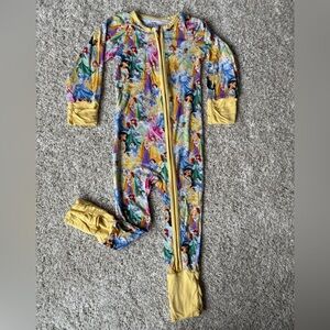 Disney Kids One Piece Bamboo Footie - Multicolor Princess Design